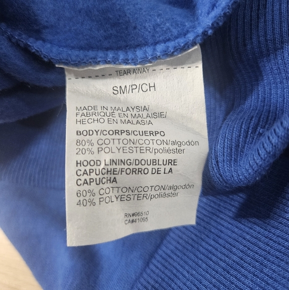 Under Armour Short Sleeve Hoodie Athletic Sweatshirt Logo Graphic Blue Size S - Picture 4 of 6